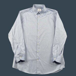 Charles Tyrhwitt Dress Shirt Mens 17 35 Blue Extra Slim Fit Non-Iron